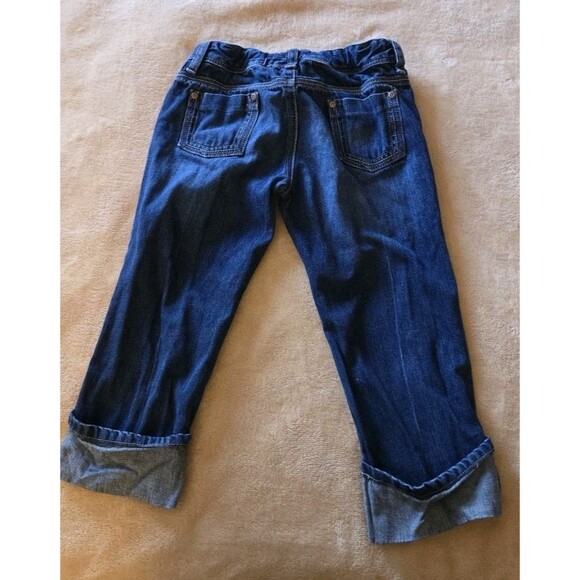 Old Navy Cropped Blue Jeans Girls Sz 10 Cotton Capri Pants Med Wash Adjustable - Picture 6 of 15